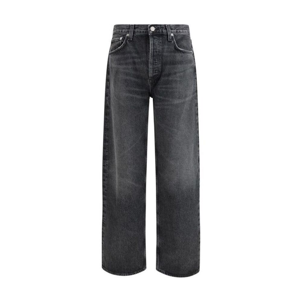 Agolde Cotton Straight-Leg Jeans Men Black Bottoms